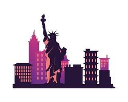 icono de silueta de arquitectura de la ciudad de nueva york vector