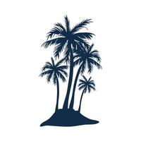 tree palms silhouettes vector