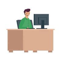 support service worker using desktop vector