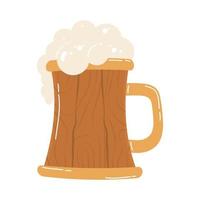 Jarra de cerveza de madera beber icono aislado