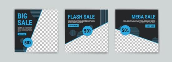 Sale square banner template for social media posts. vector