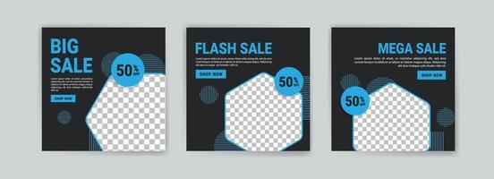 Sale square banner template for social media posts. vector