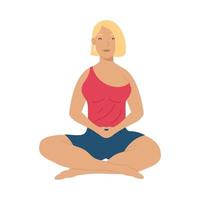 woman practicing yoga vector