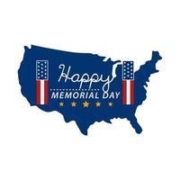 memorial day map vector