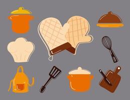 kitchen tools set vector