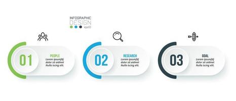 Plantilla de infografía empresarial con diseño de paso u opción. vector