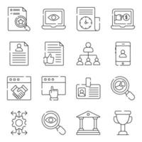 Pack of Business and Data Linear Icons vector