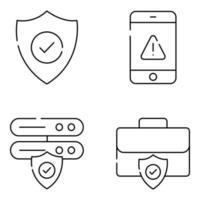 Pack of Data Safety Linear Icons vector
