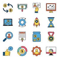 Pack of Finance Flat Icons vector