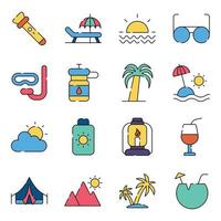 Pack of Tour Flat Icons vector