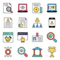 Pack of Business and Data Flat Icons vector