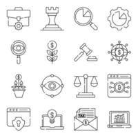 Pack of Business and Management Linear Icons vector