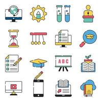 Pack of Knowledge Flat Icons vector