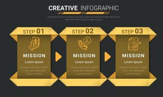 Plantilla de infografías abstractas con 3 etiquetas. vector