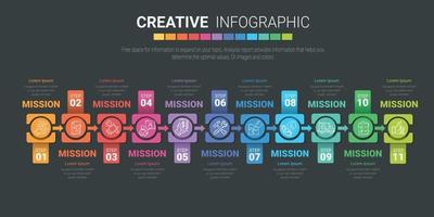 Infographic design template with numbers 11 option vector