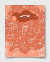 actor jobs or career profession with doodle style vector
