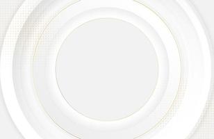 Modern minimal and clean white gold circle background in 3d realistic look vector
