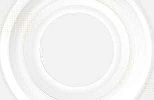 Modern minimal and clean white gold circle background in 3d realistic look vector