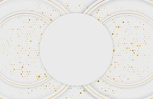 Modern minimal and clean white gold circle background in 3d realistic look vector