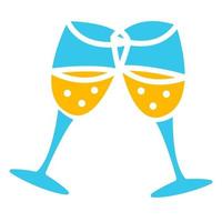 champagne glasses icon vector