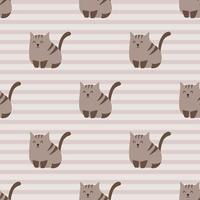 Seamless Pattern of Cute Kitten vector