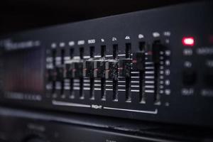 Graphic equalizer controls on an audio system photo