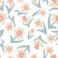 Vector simple and modern Scandinavian design flower illustration seamless repeat pattern fashion textile digital art