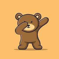 Cute Teddy Bear Dabbing Illustration