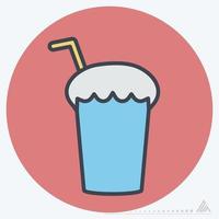 Icon Vector of Chocolate Shake - Color Mate Style