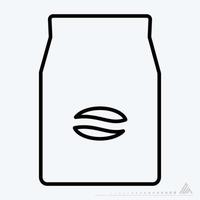 vector icono de paquetes de café - estilo de línea