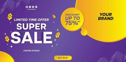 Super Sale Banner With Background vector