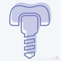 vector icono de implantes dentales - estilo de dos tonos