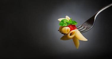 Macaroni fork pasta photo