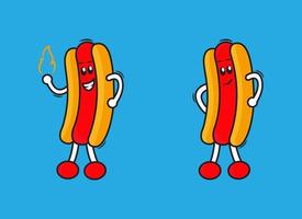 Simple character sausage set vector