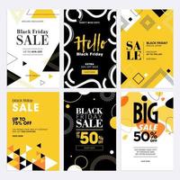 Black Friday sale banners vector