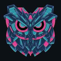 Colorful Ornament Doodle Mecha Robot Owl vector