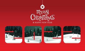 Merry Christmas, happy new year 2022 , calligraphy,  landscape fantasy, vector illustration.