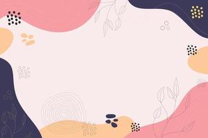 Hand drawn flat abstract shapes background vector