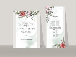 tarjeta de invitaciones de boda floral romántica