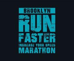 Run Faster Typography Vector T-shirt Graphics for print