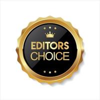 Golden editors choice badge on white background vector