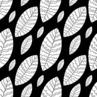 stylized leaf illustration with thin lines. leaves - seamless pattern for printing on fabric vector