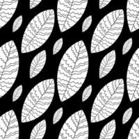 stylized leaf illustration with thin lines. leaves - seamless pattern for printing on fabric vector