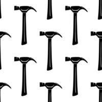 hammer hand tool for pulling out nails. repair - seamless vector background