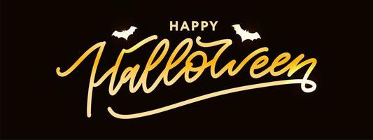 Happy Halloween Text Banner Lettering Holiday Special offer Shop Now vector