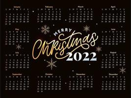 2022 Christmas Tree New Year Sketch Calendar Week starts on Sunday. vector