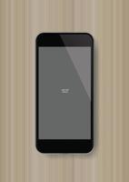 Smartphone on wood background with blank screen area for copy space. Vector. vector