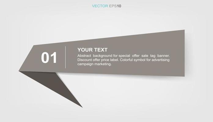 Banner paper tag for business background. Vector.