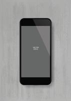 Mobile smartphone on grunge concrete texture background with blank screen area for copy space. Vector. vector