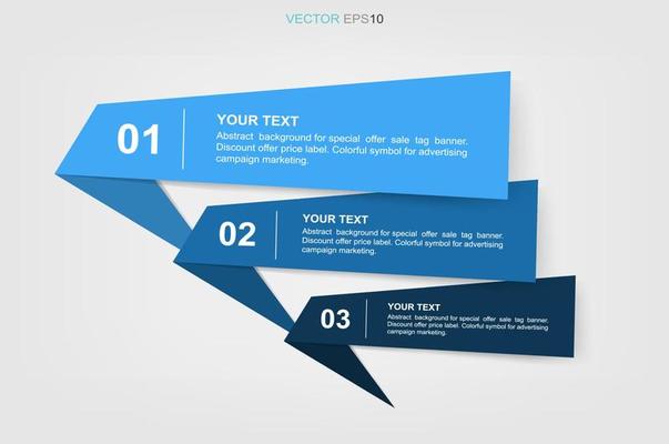 Banner paper tag for business background. Vector.